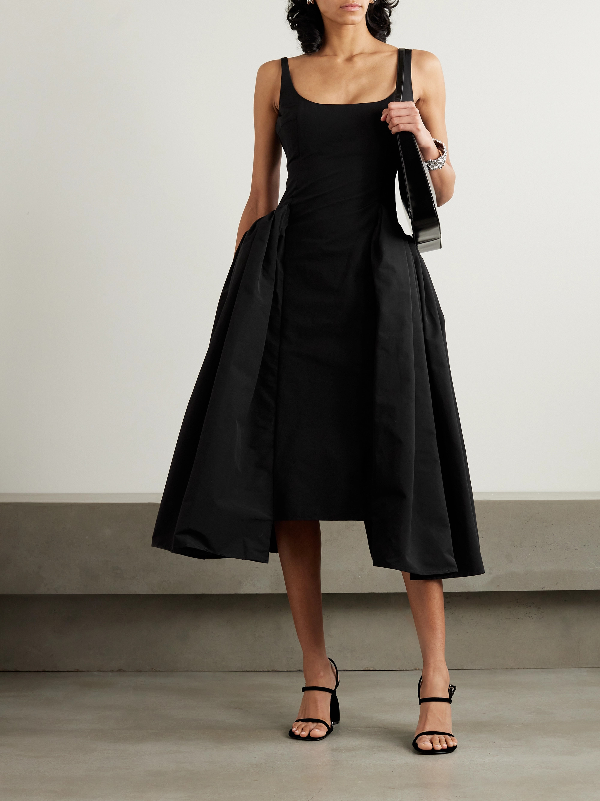 16Arlington Vezile pleated faille midi dress