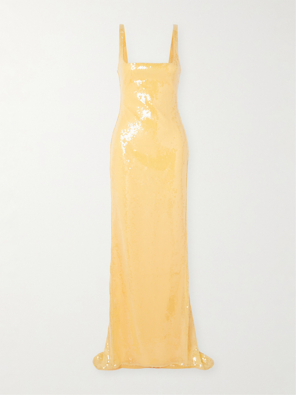 Shop 16arlington Electra Sequined Tulle Gown In Yellow