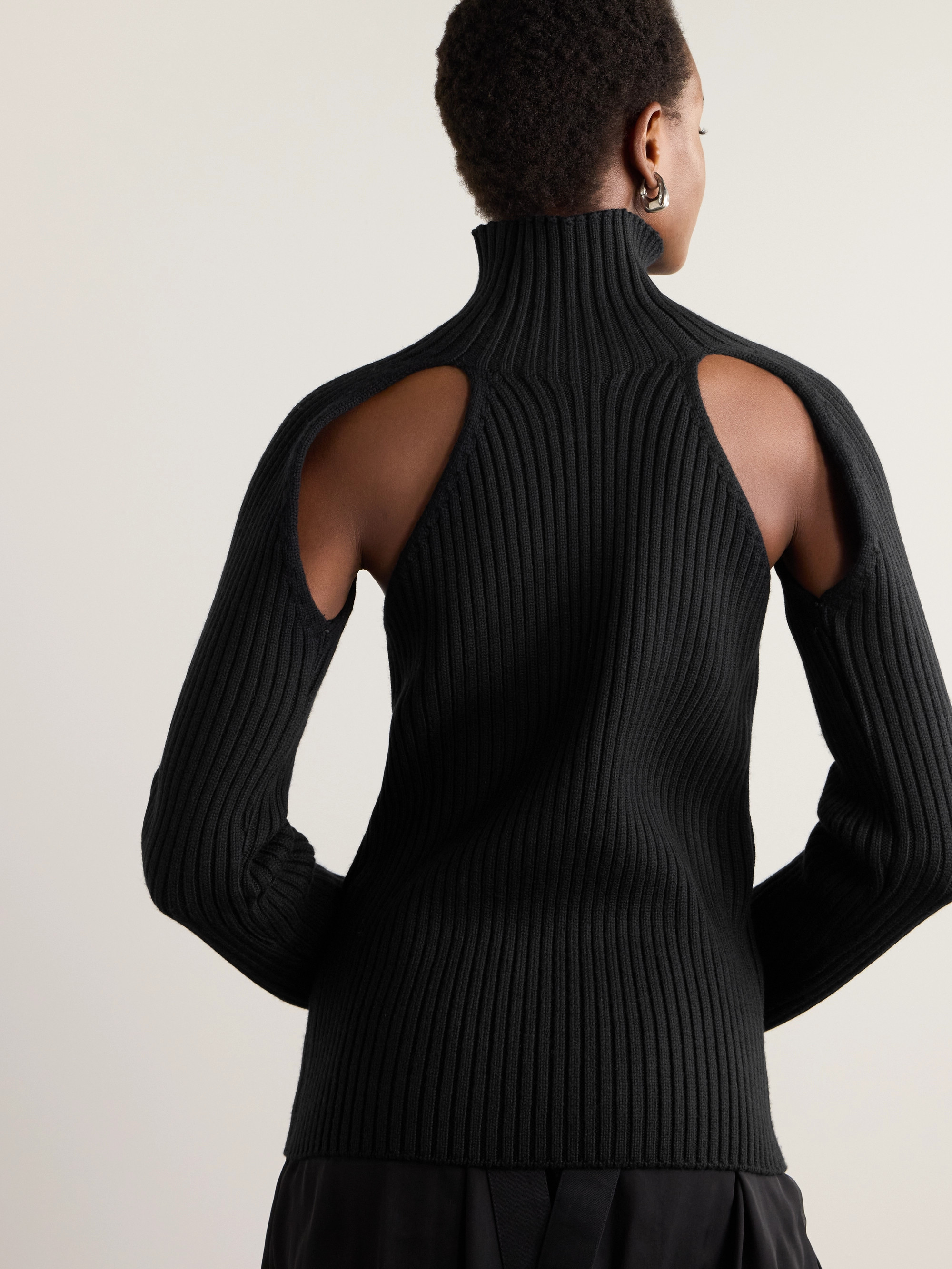 PETER DO Raglan cutout ribbed wool sweater thumbnail