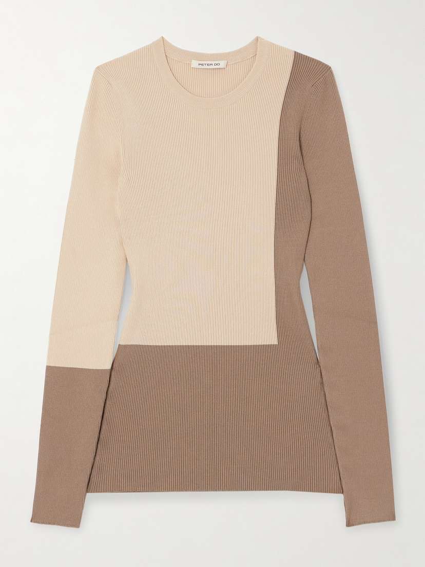 Peter Do Color-block Ribbed-knit Sweater