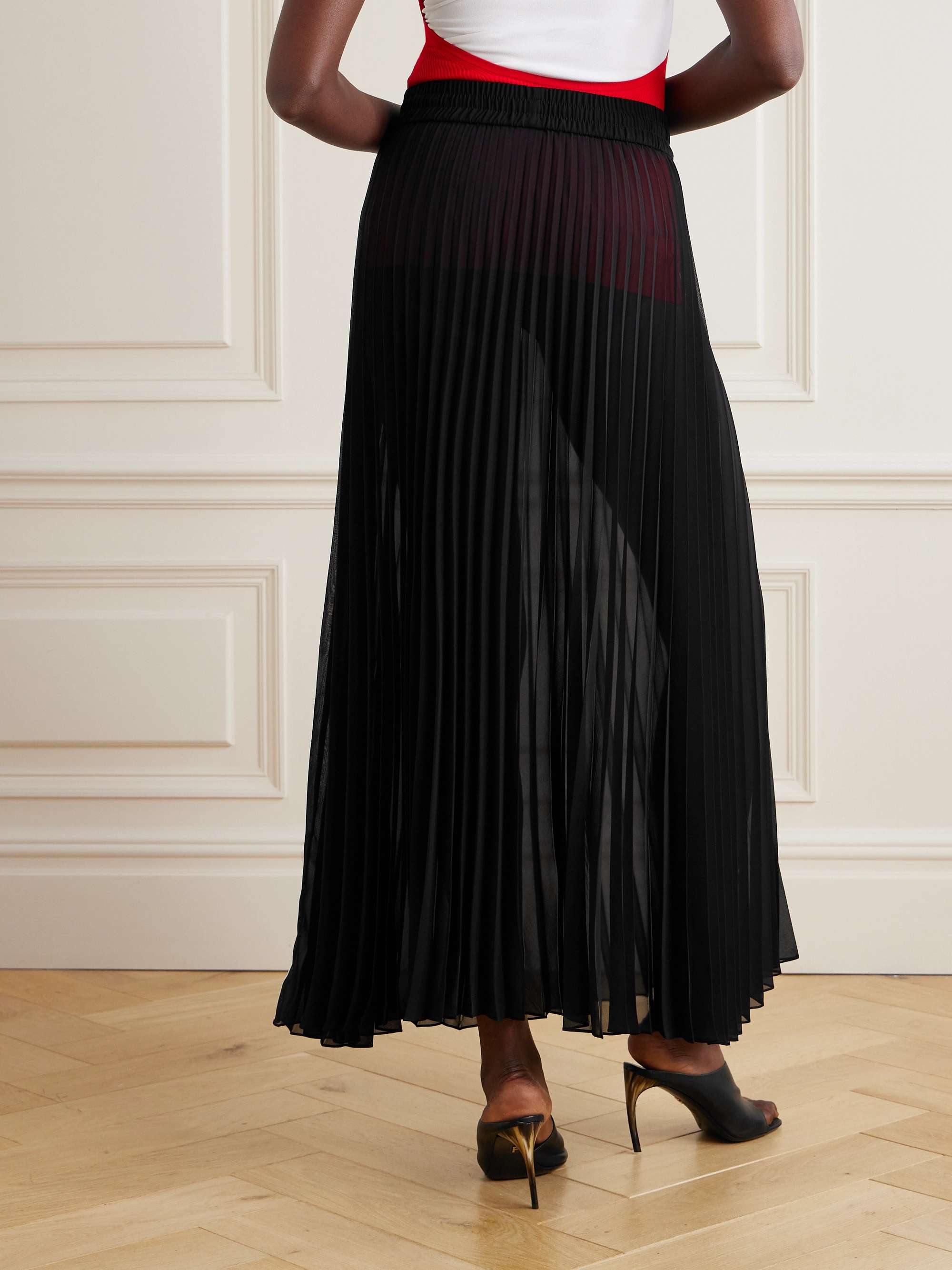 PETER DO Belted pleated sateen maxi skirt | THE OUTNET