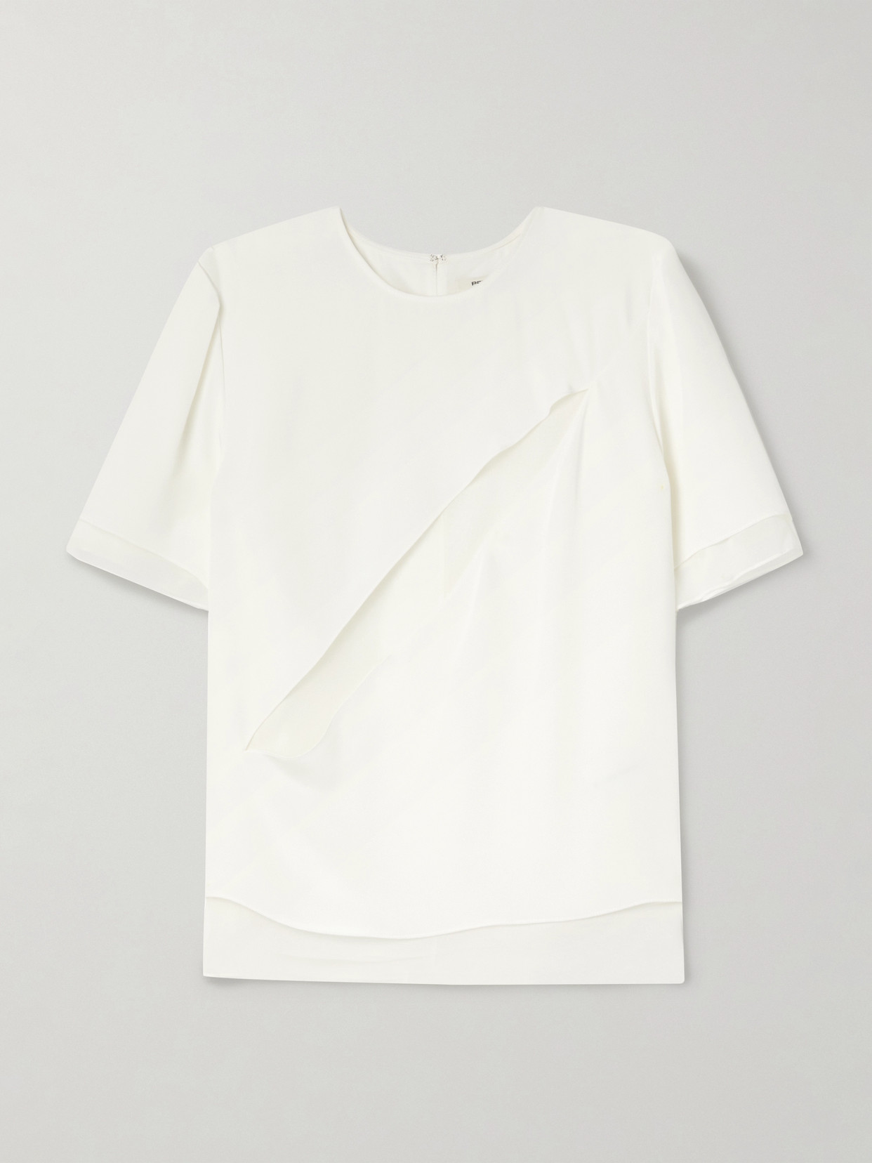 Peter Do Slash Silk And Chiffon T-shirt In White