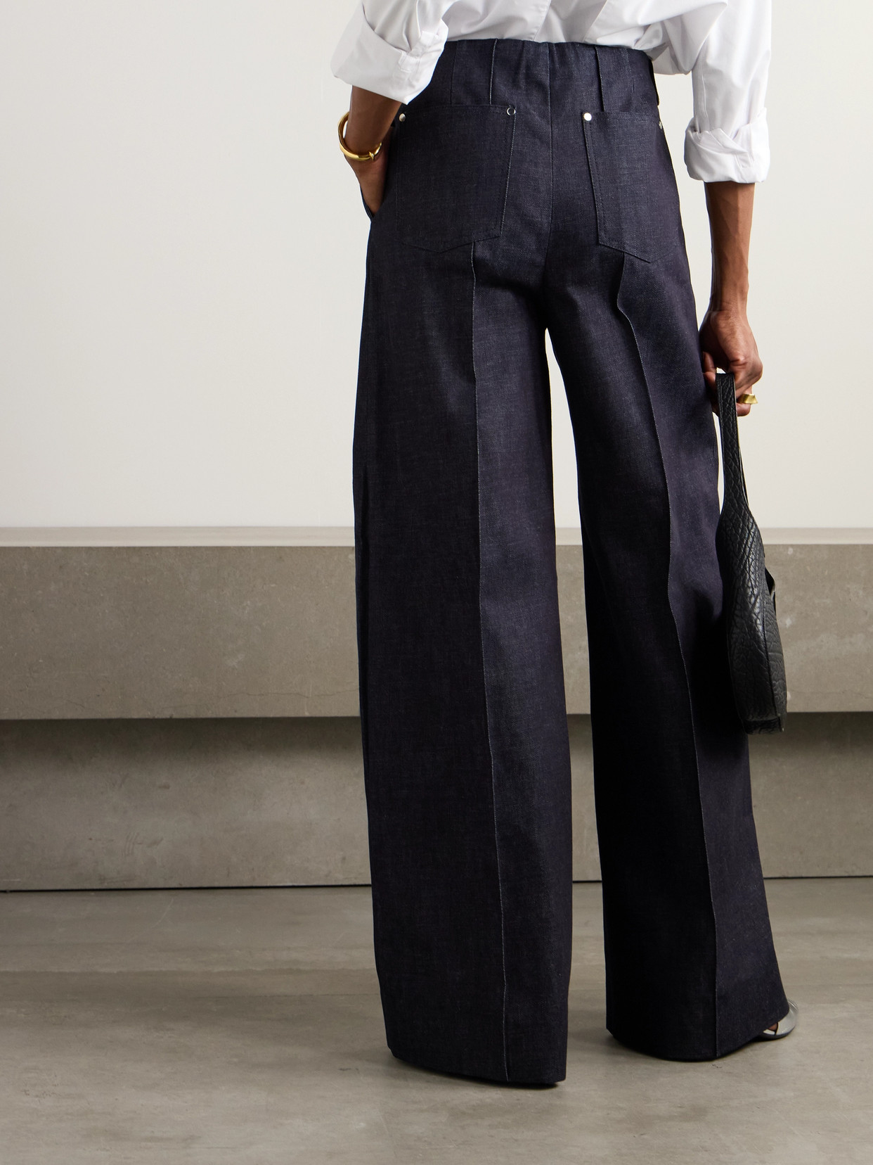 Peter Do Hollywood High-rise Wide-leg Jeans In Blue