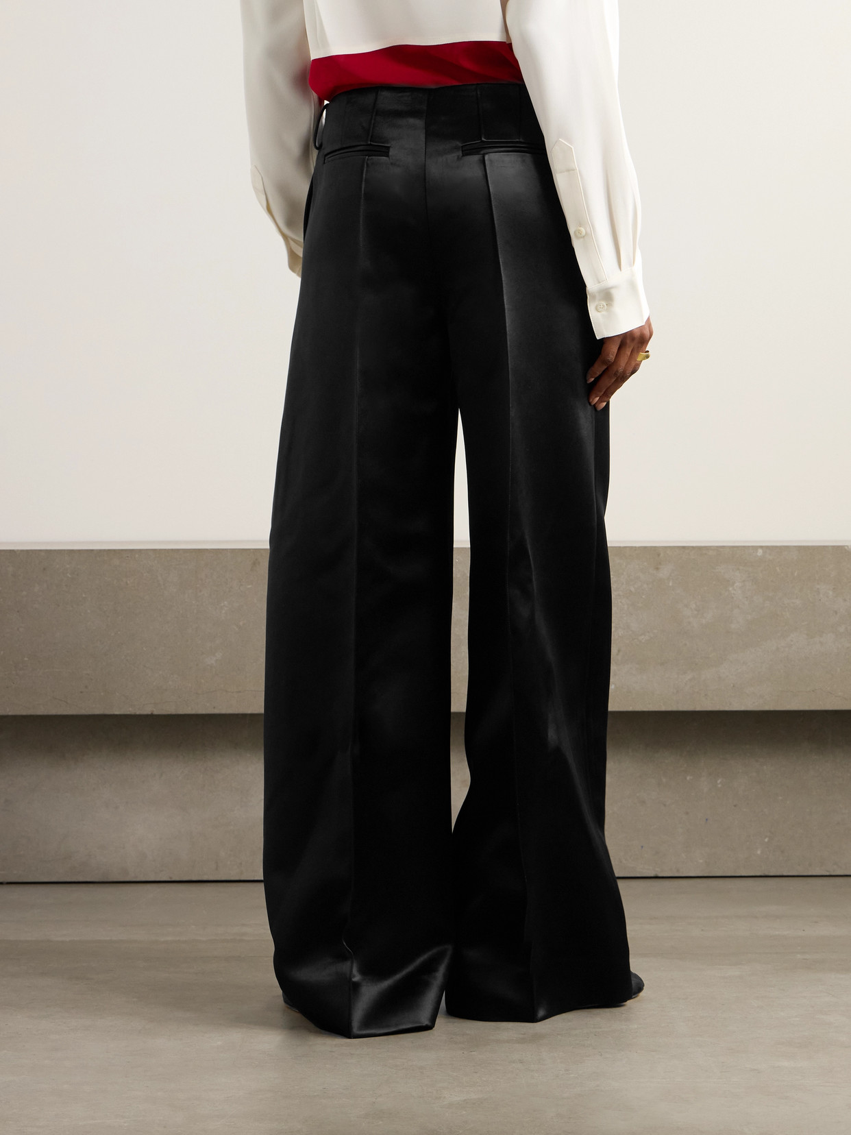 Peter Do Satin Wide-leg Pants In Black