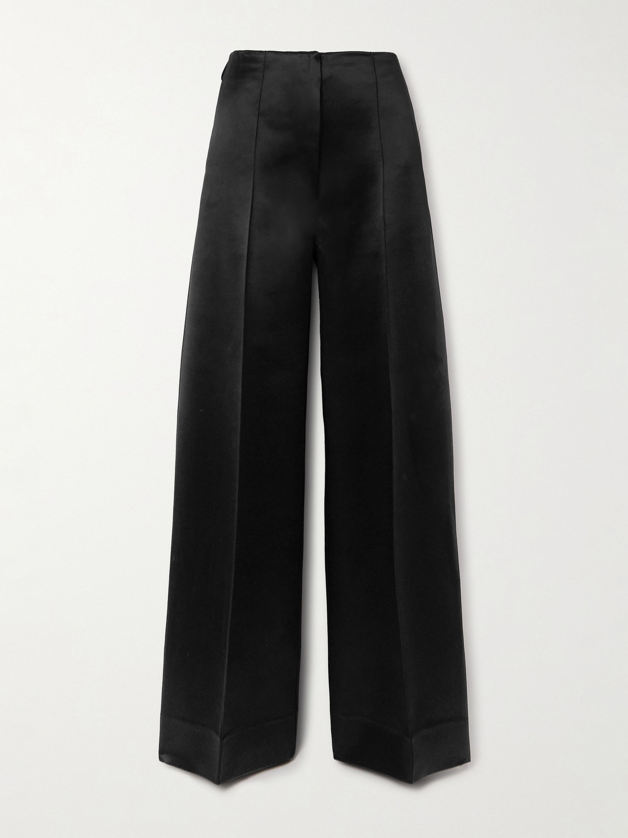 Peter Do Satin Wide-leg Trousers In Black