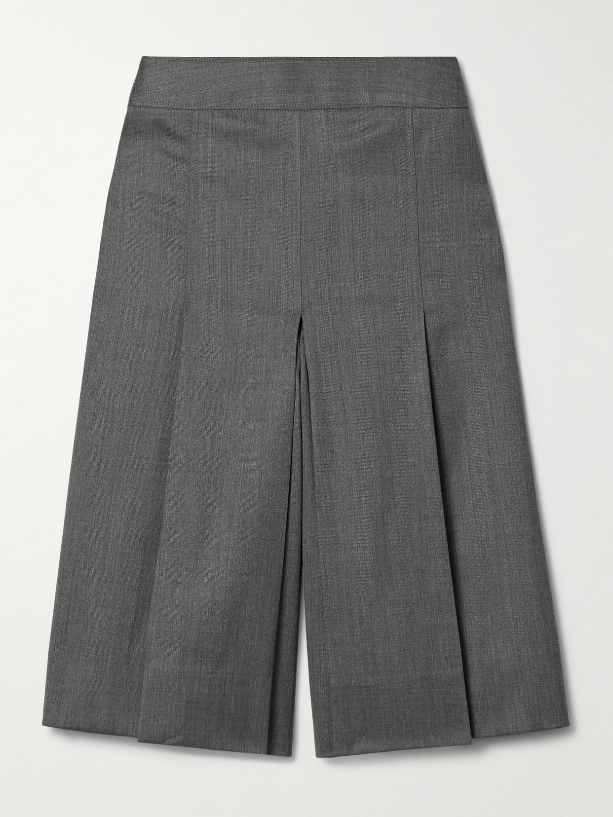 Peter Do Pleated Wool-blend Culottes In Gray