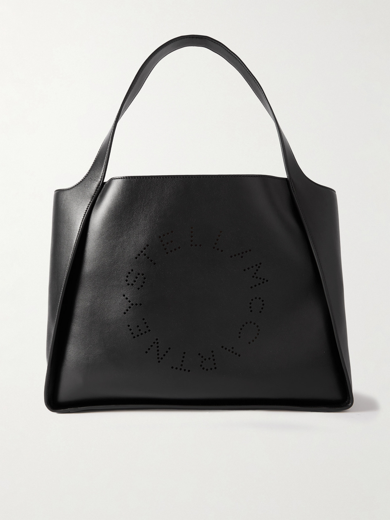 Stella Mccartney Medium Perforated Vegetarian Leather Tote In Black