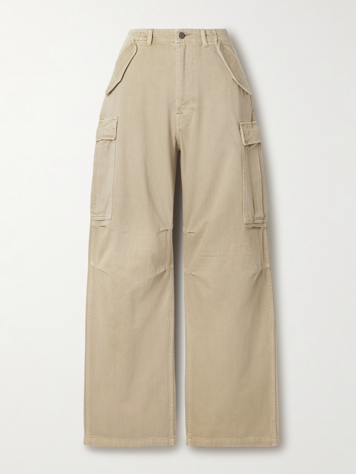 Denimist Cotton-drill Wide-leg Cargo Pants In Brown