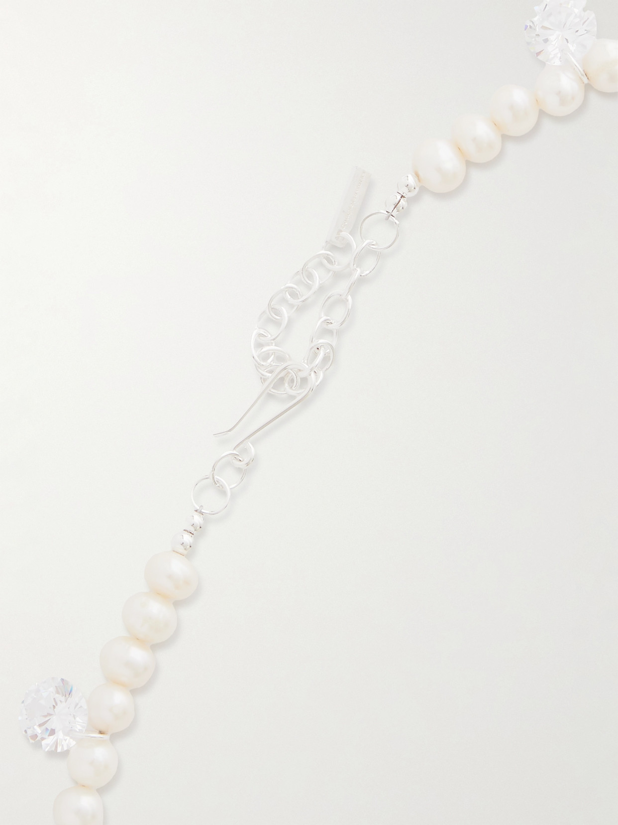 Completedworks Dreaming Awake Recycled Silver, Pearl And Cubic Zirconia Necklace In White