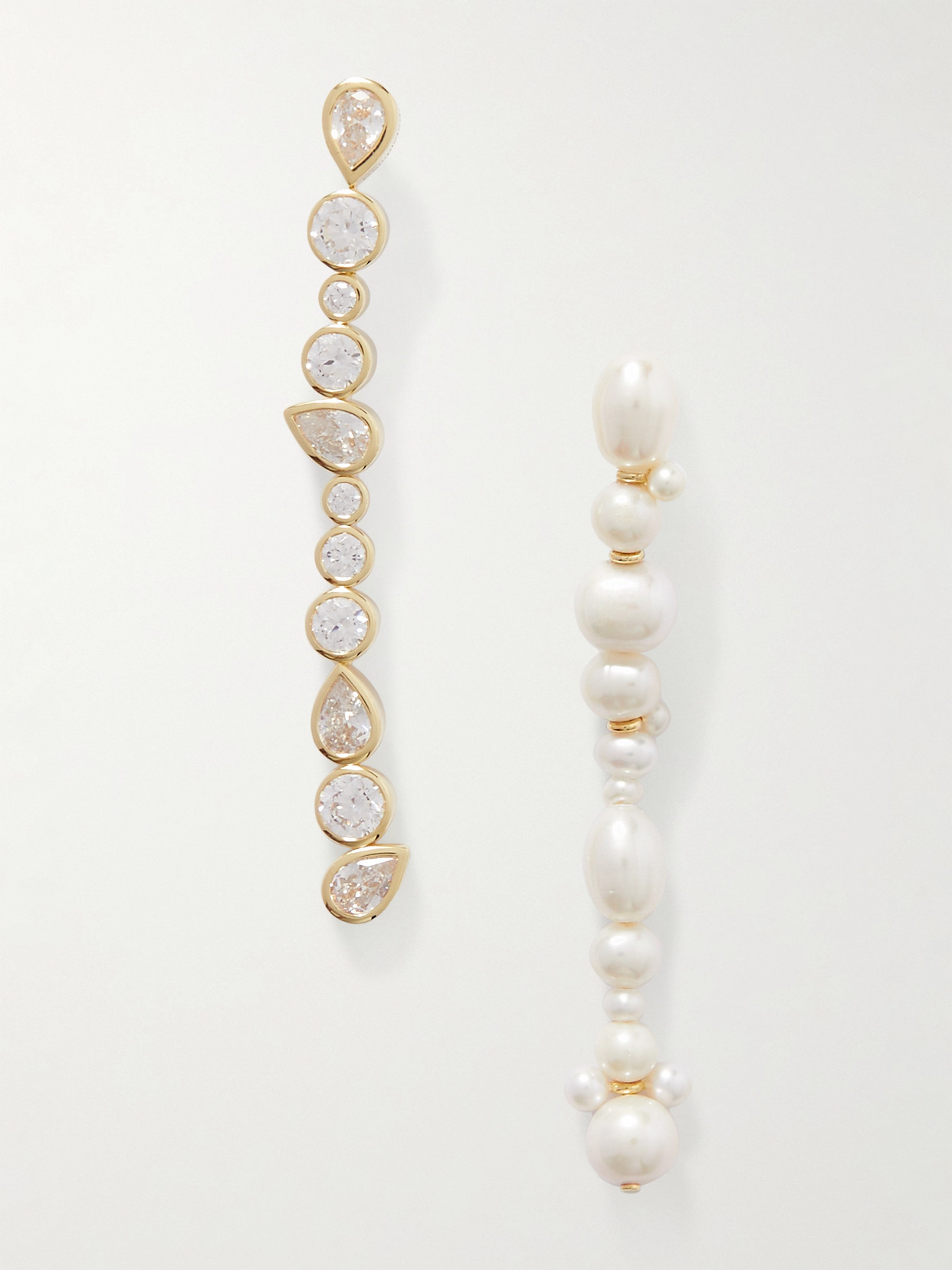 Completedworks Recycled Gold Vermeil, Cubic Zirconia And Pearl Earrings In White