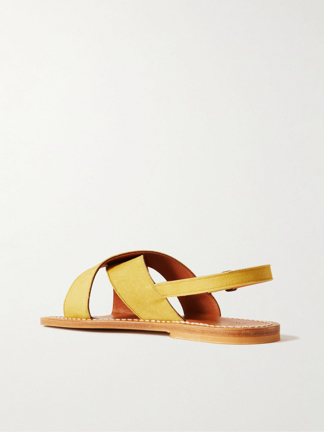 Shop Kjacques Osorno Suede Slingback Sandals In Yellow