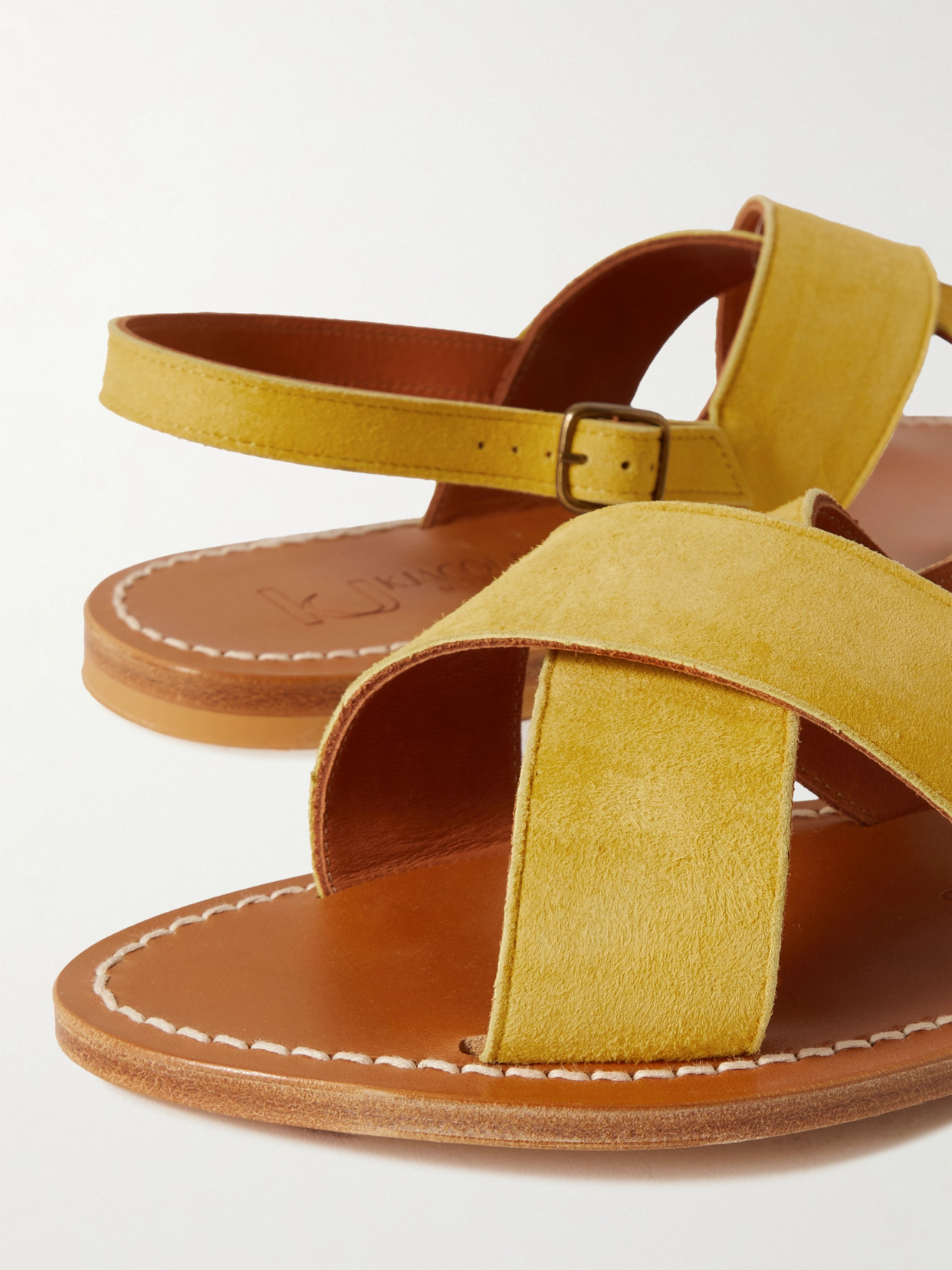 Shop Kjacques Osorno Suede Slingback Sandals In Yellow