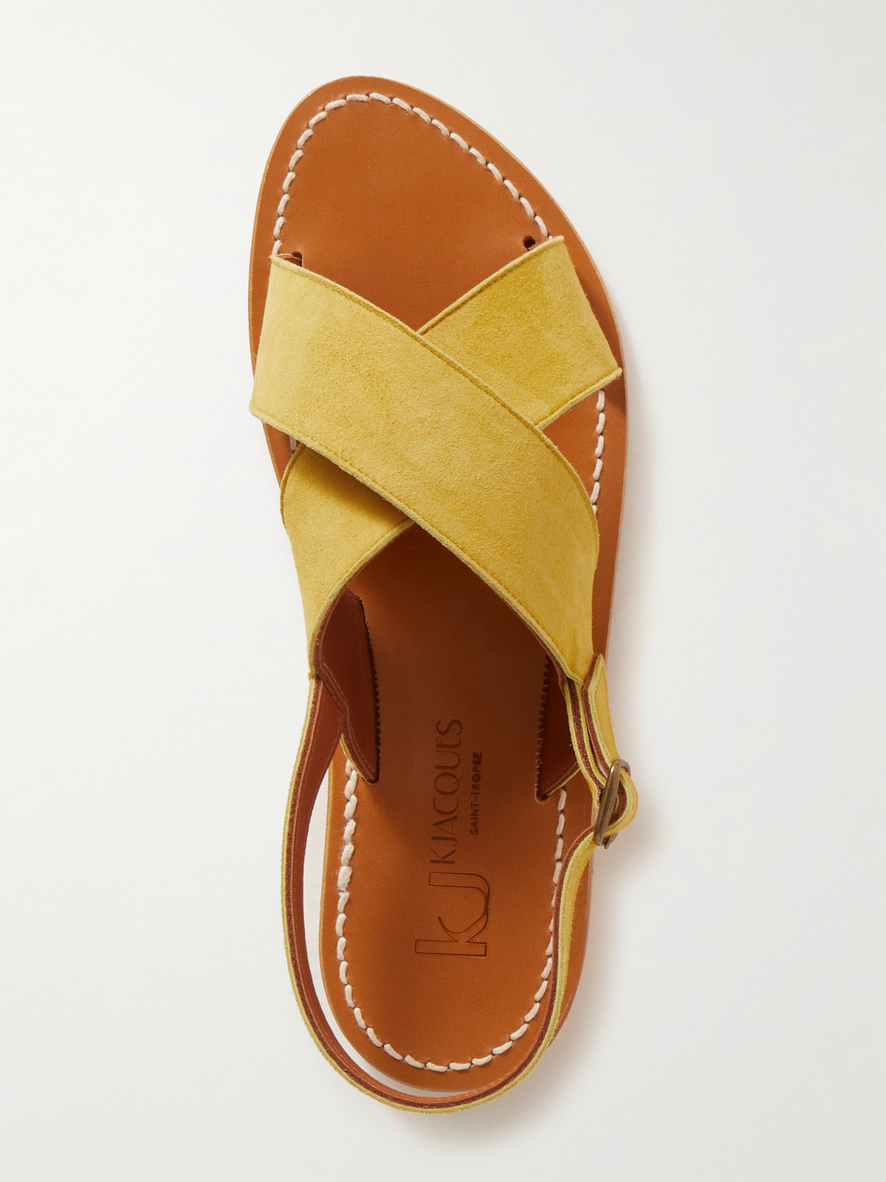 Shop Kjacques Osorno Suede Slingback Sandals In Yellow