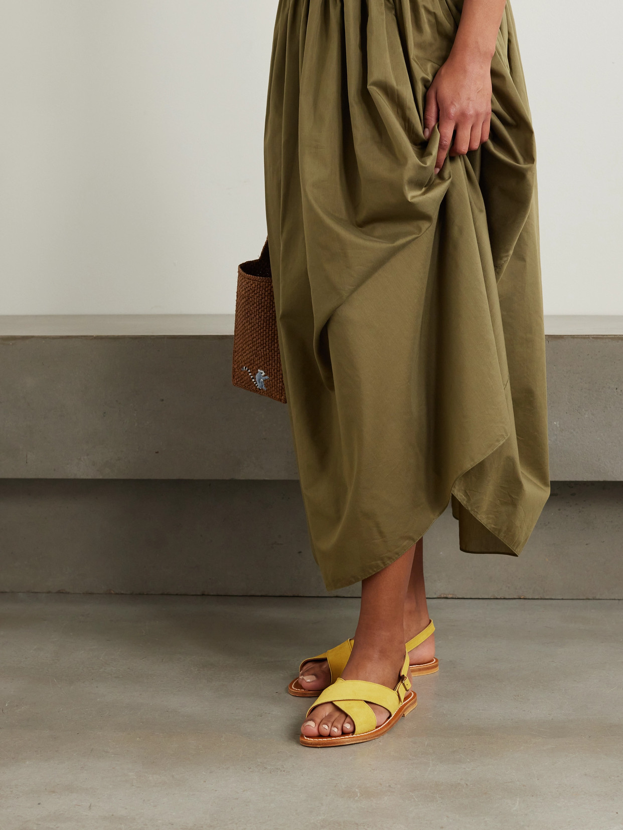 Shop Kjacques Osorno Suede Slingback Sandals In Yellow