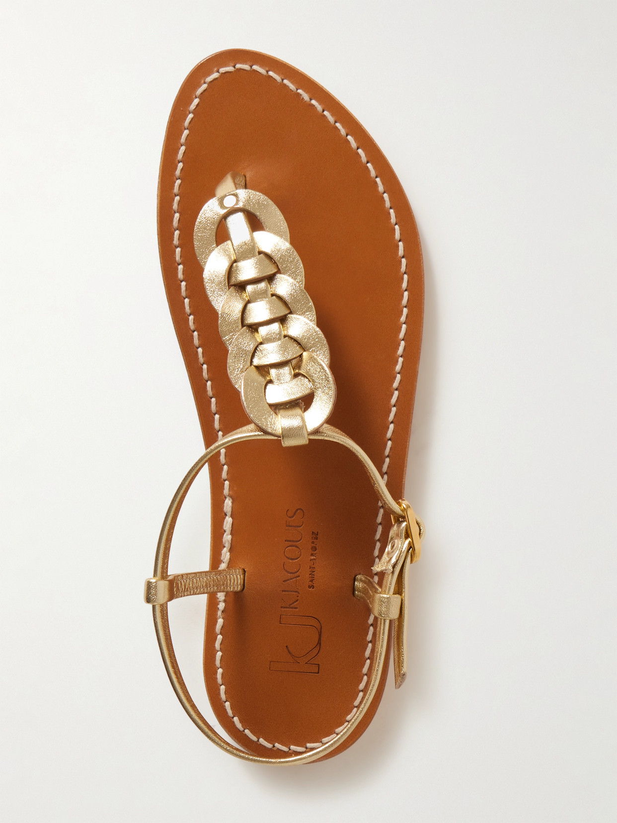 Kjacques Lemovis Woven Metallic Leather Sandals In Silver