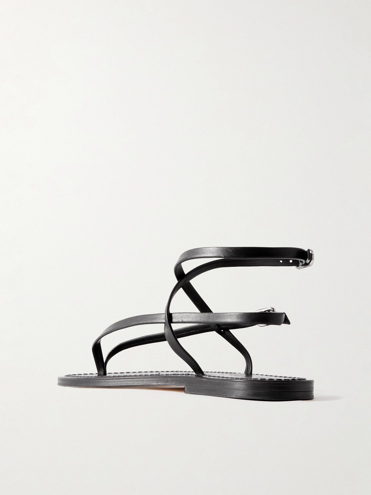 Shop Kjacques Abako Leather Sandals In Black