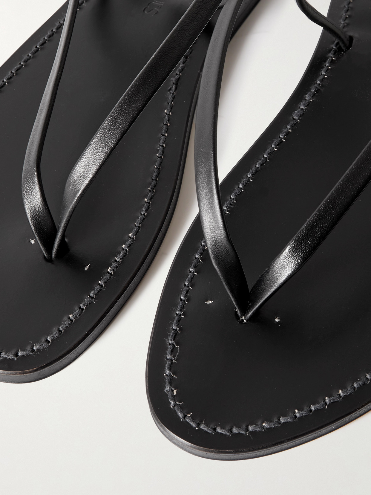 Shop Kjacques Abako Leather Sandals In Black