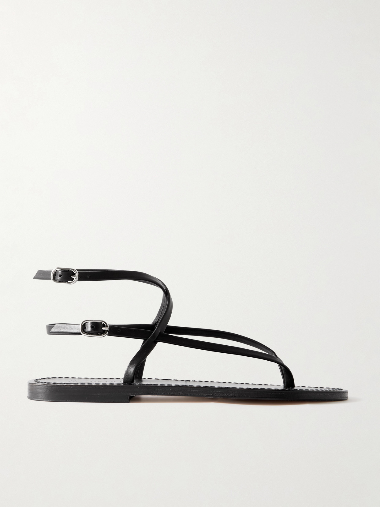 Kjacques Abako Leather Sandals In Black