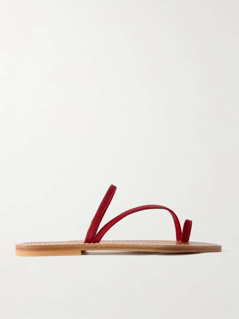 K Jacques St Tropez Actium Lizard-effect Leather Sandals