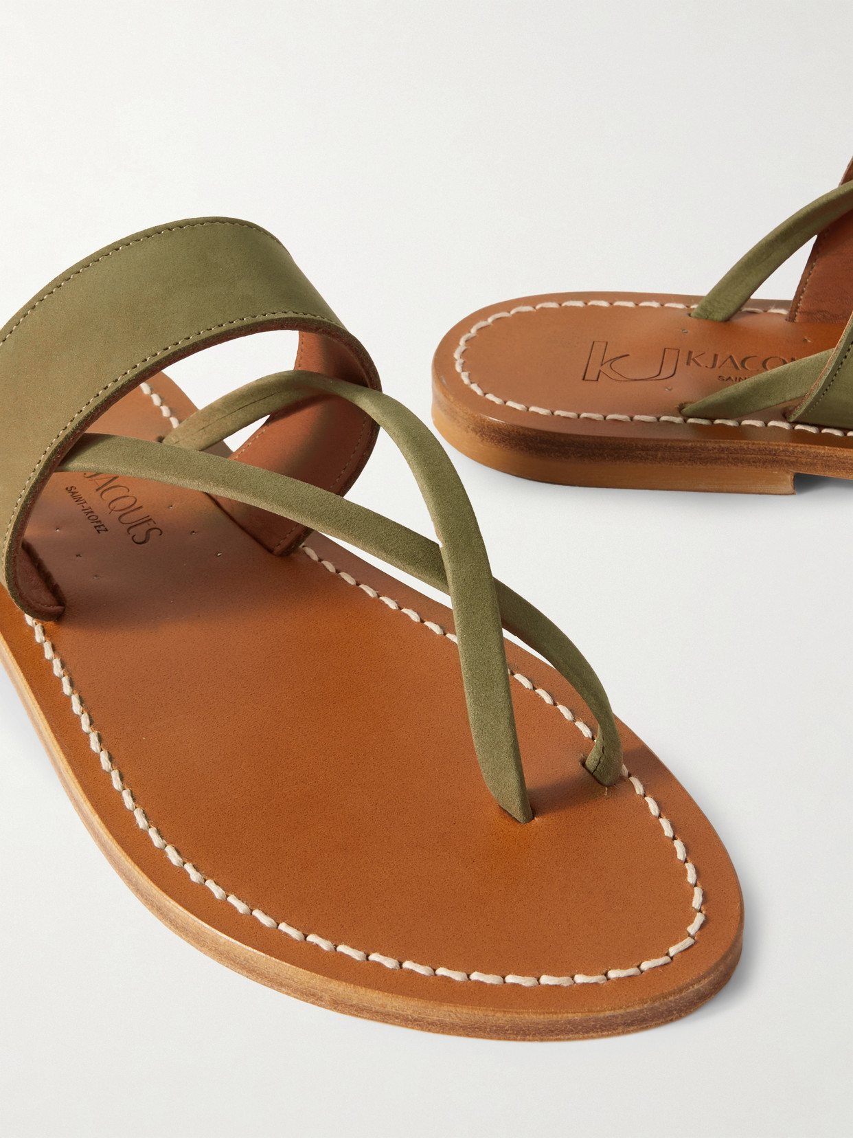 Kjacques Nehru Nubuck Sandals In Green