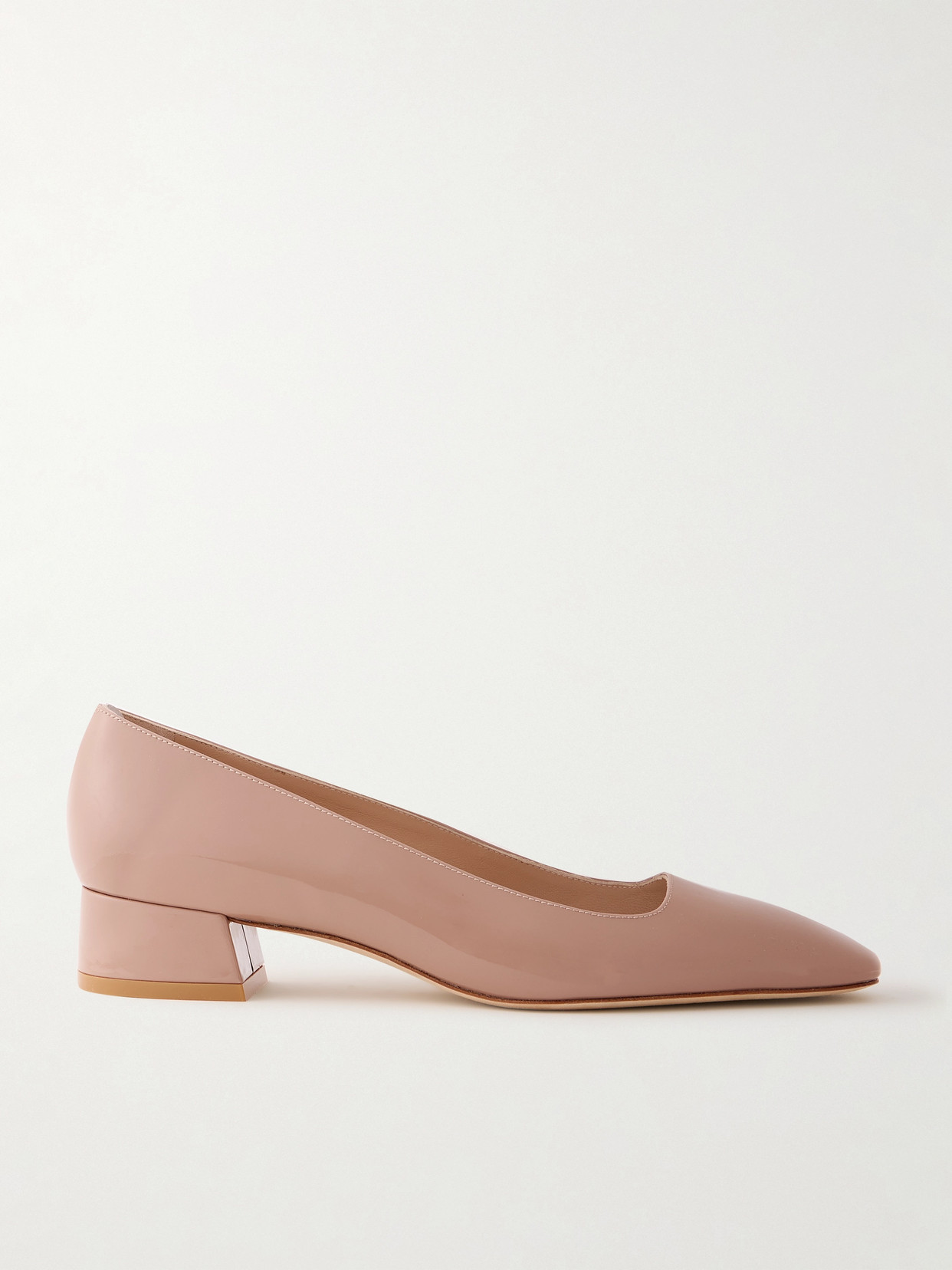 Stuart Weitzman Vera Patent-leather Pumps In Neutrals