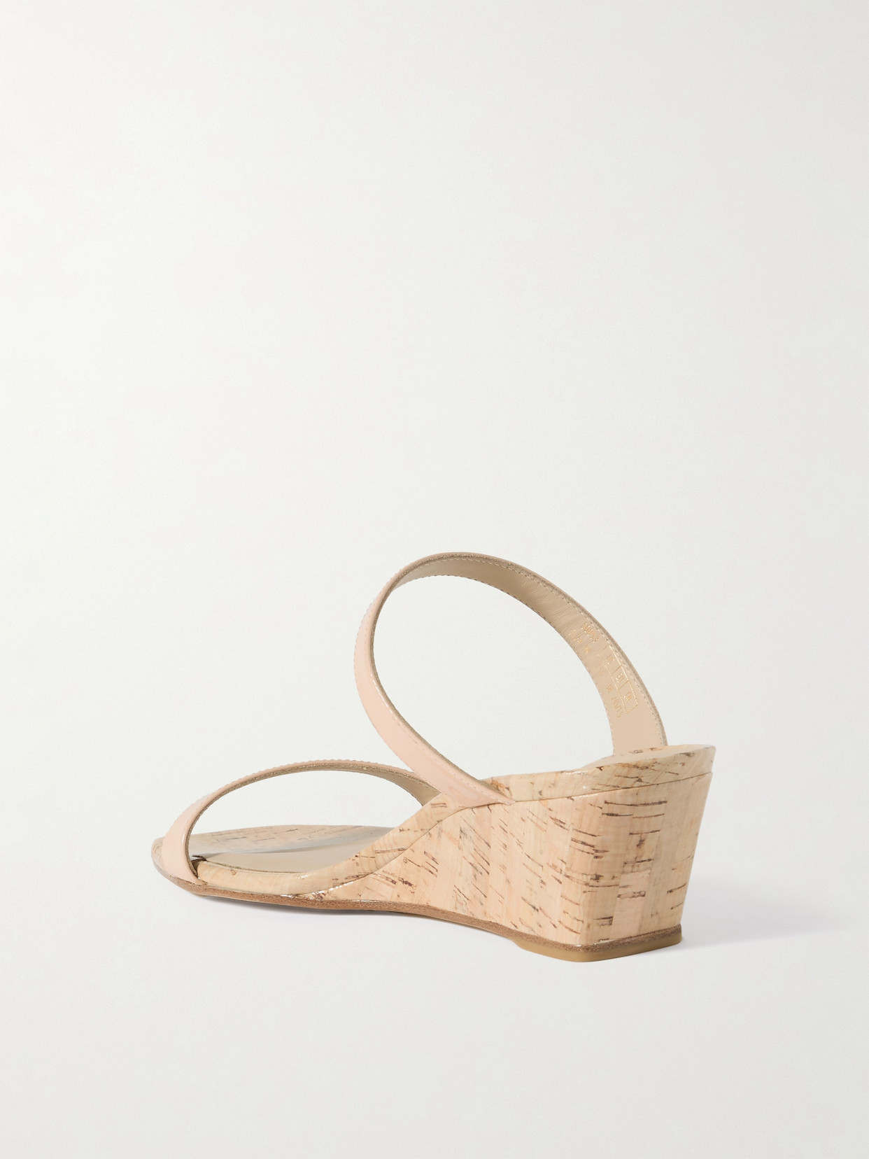 Stuart Weitzman Aleena Patent Two Band Wedge Sandals In Neutrals