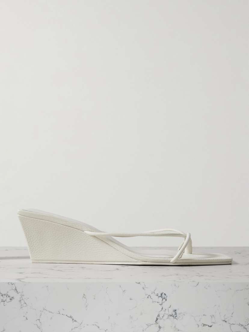 St. Agni Leather Wedge Sandals