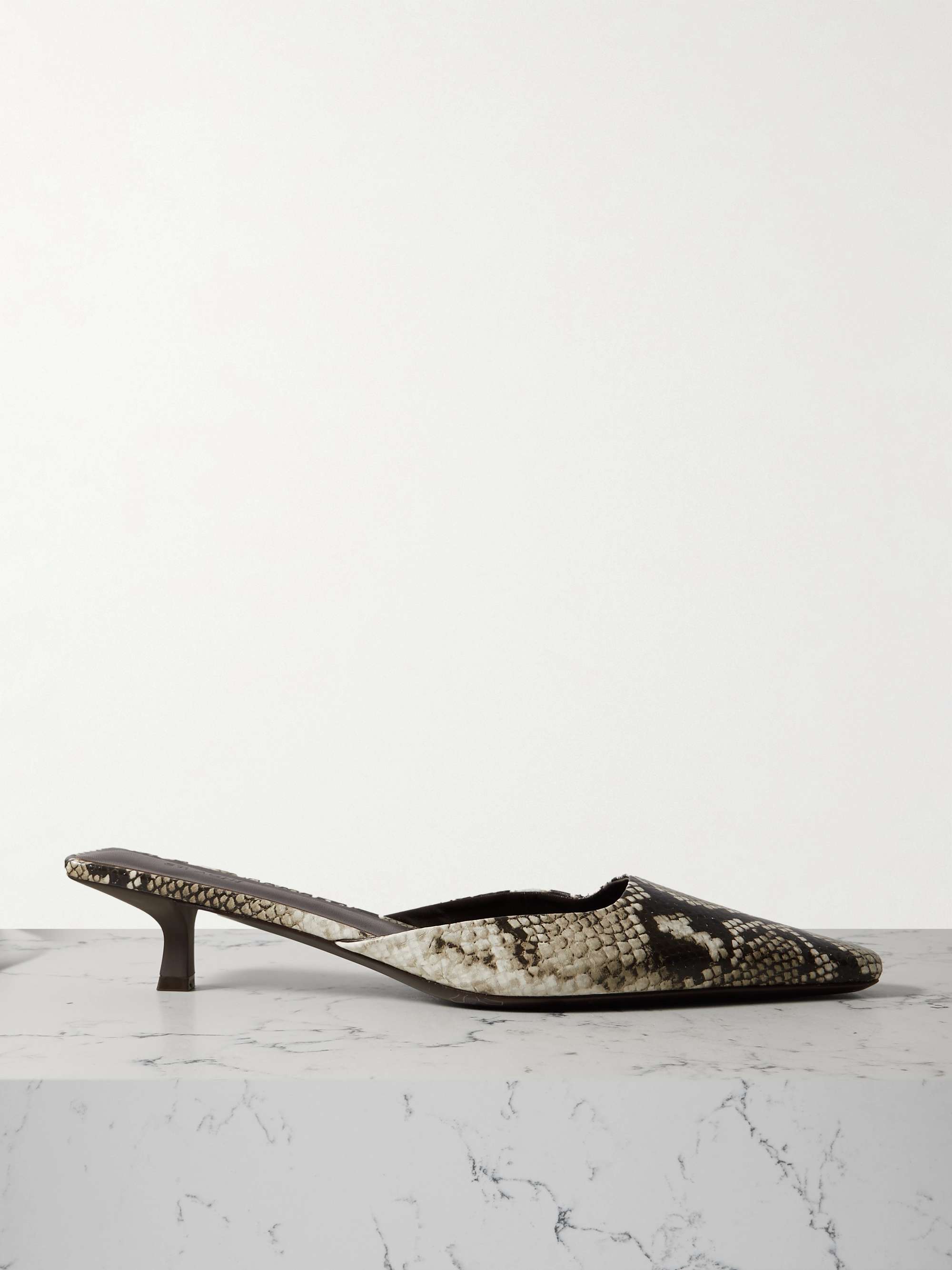ST. AGNI Mira snake effect leather mules NET A PORTER