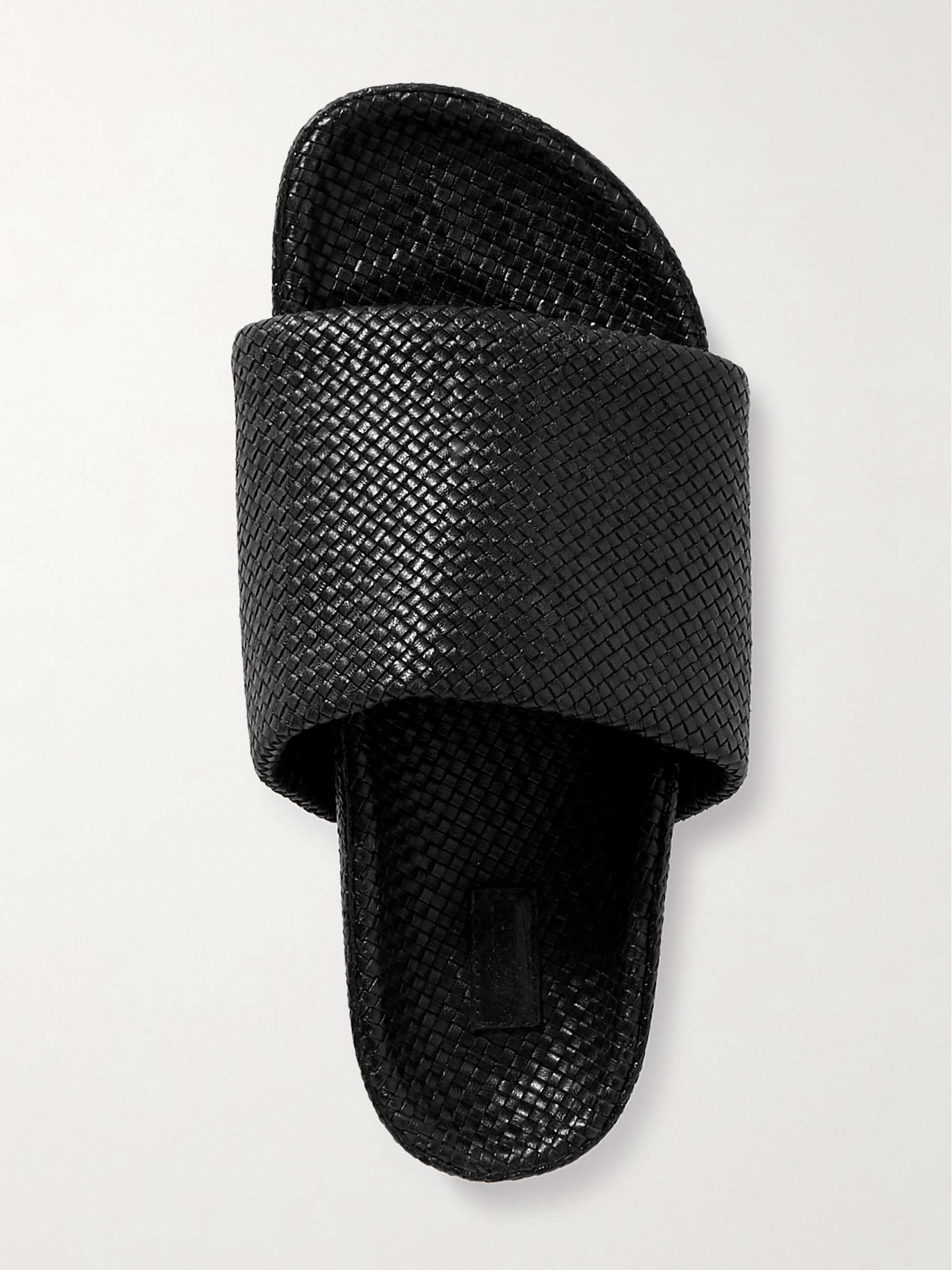 ST. AGNI Woven leather platform slides | NET-A-PORTER