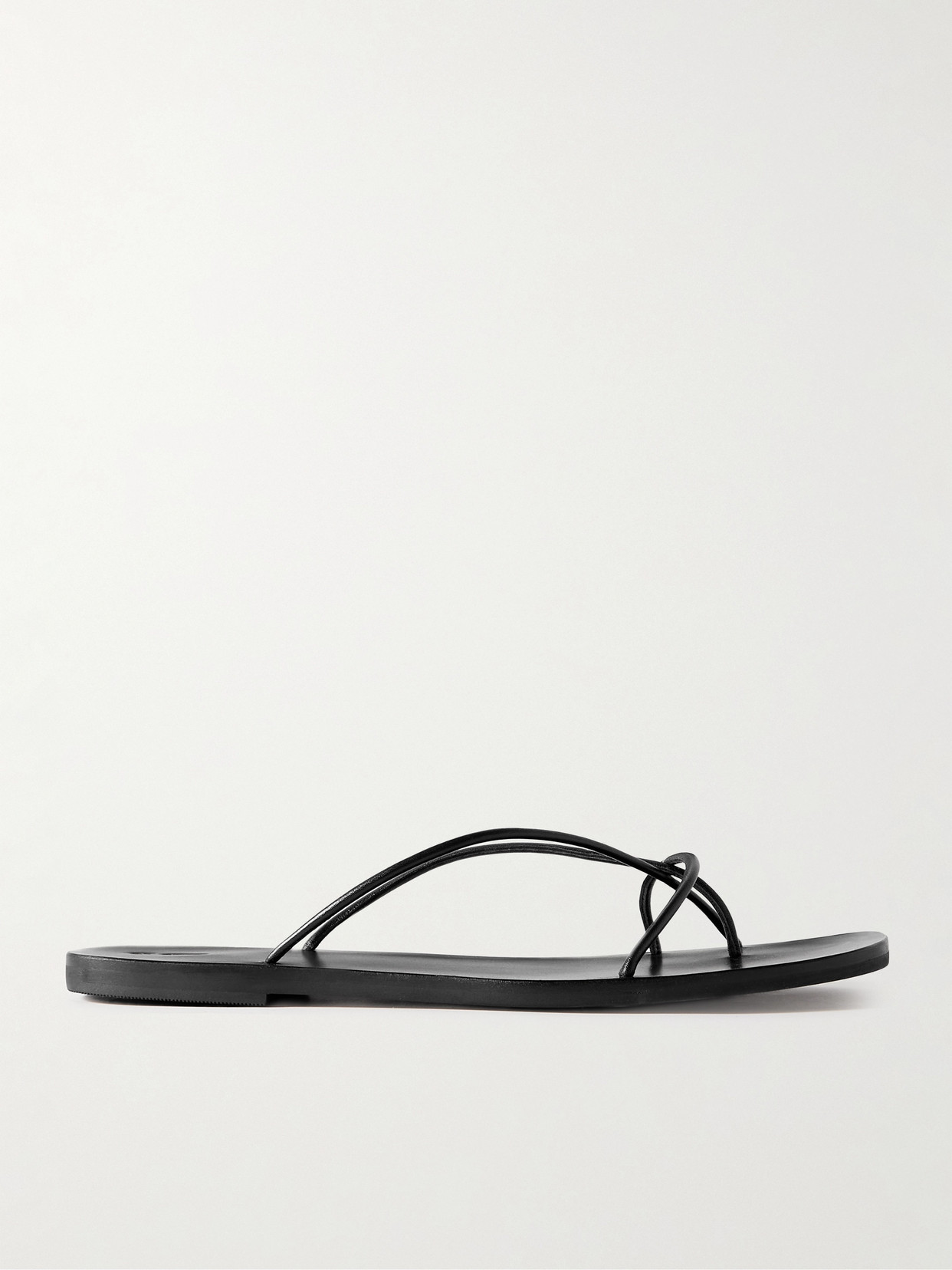 St Agni Leather Sandals In Black