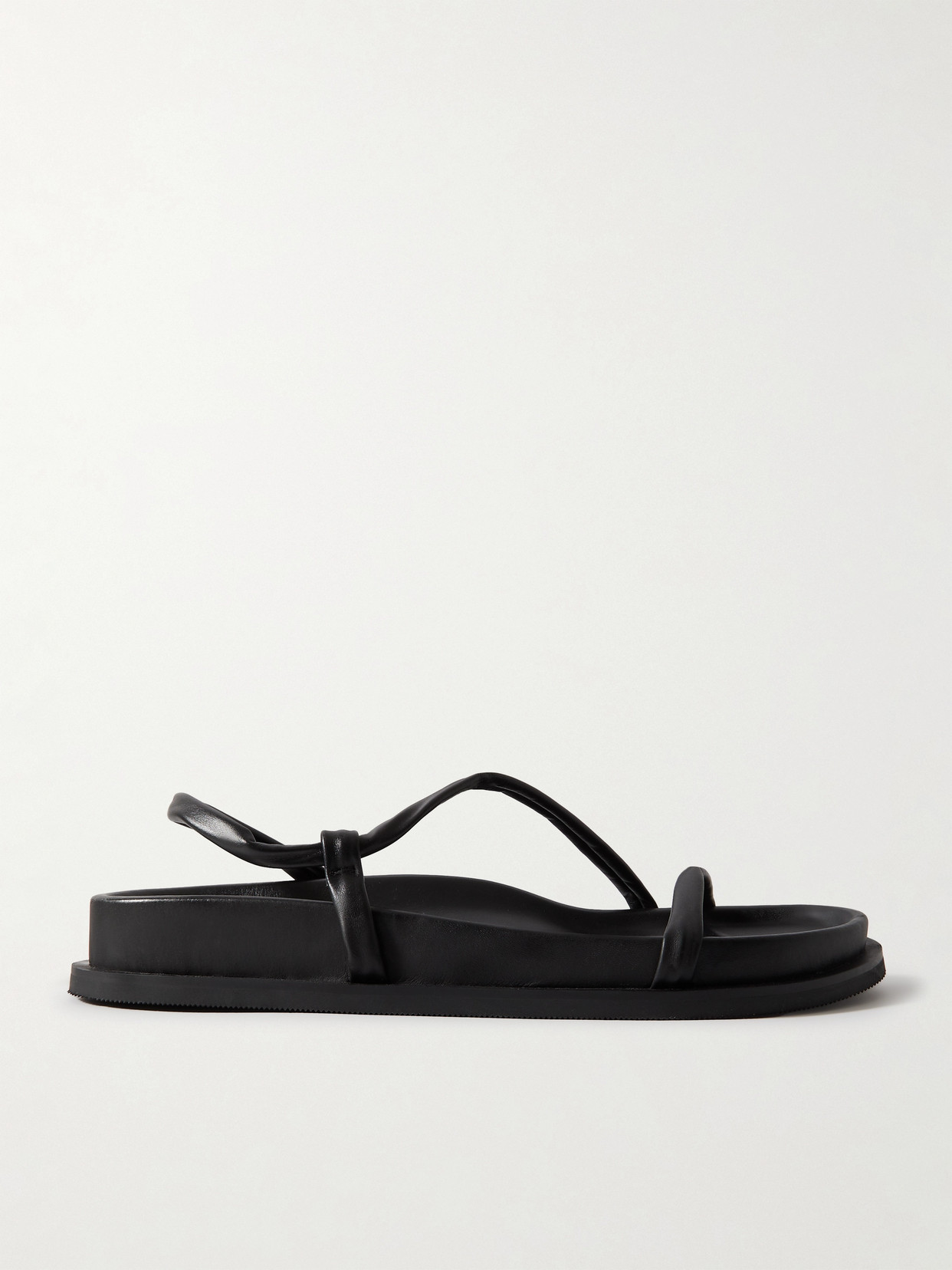 St Agni Twist Leather Slingback Sandals In Black