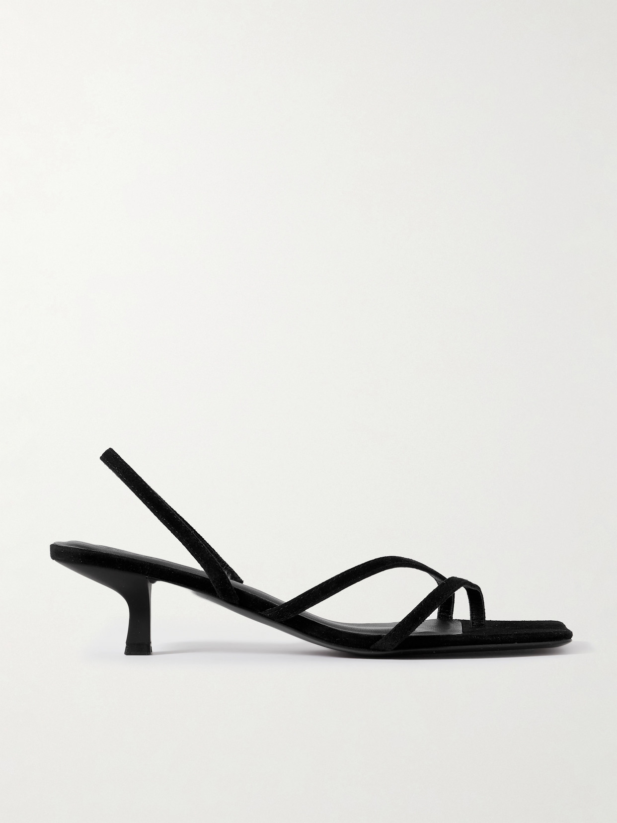 St Agni Pina Suede Slingback Sandals In Black