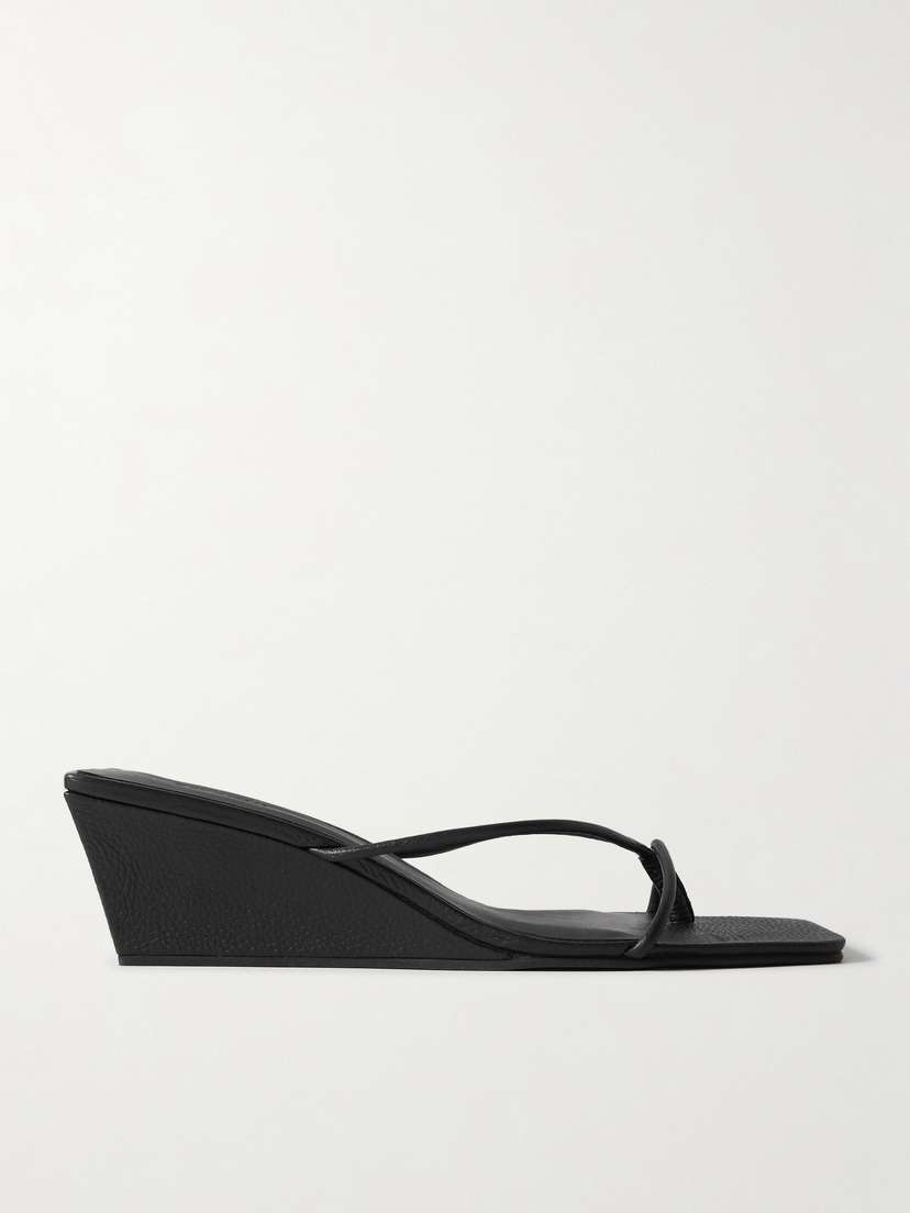 St. Agni Leather Wedge Sandals