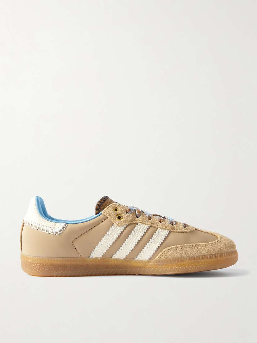 adidas Originals + Wales Bonner Samba Nylon, Suede And Croc-effect Leather Sneakers -  - UK 9