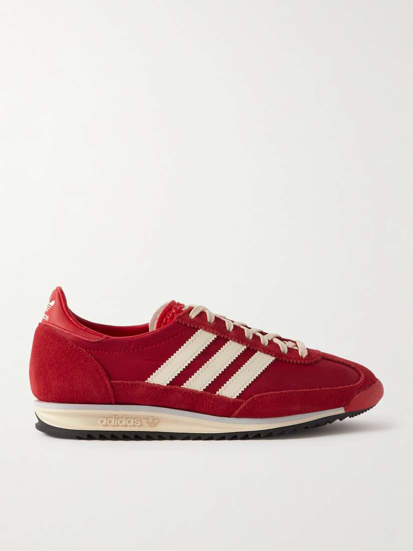 adidas Originals Sl 72 Leather-trimmed Suede And Nylon Sneakers