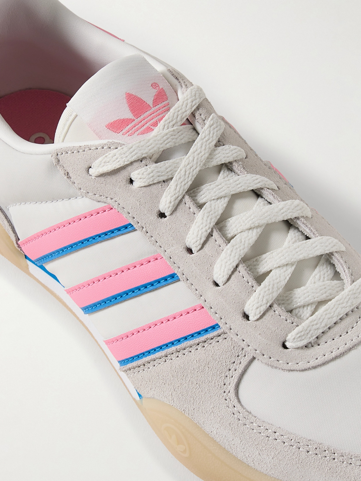 Adidas Originals Squash Indoor Suede And Leather-trimmed Mesh Sneakers In White