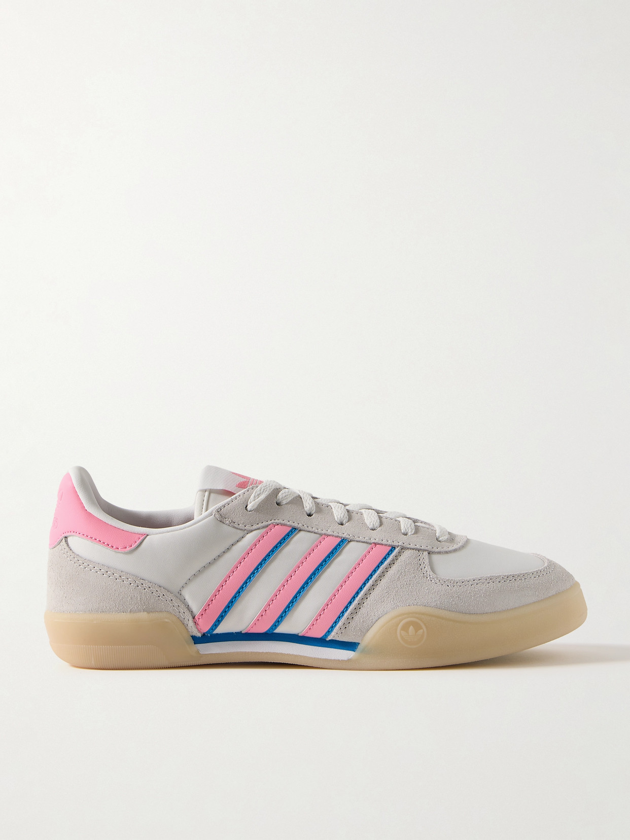 Adidas Originals Squash Indoor Suede And Leather-trimmed Mesh Sneakers In White