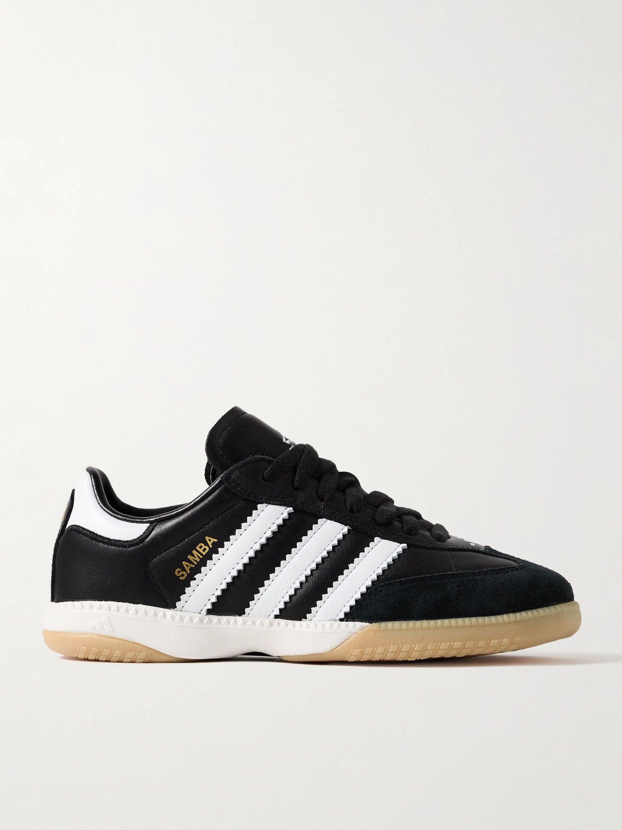 adidas Originals - Samba Mn Suede-trimmed Leather Sneakers - Black