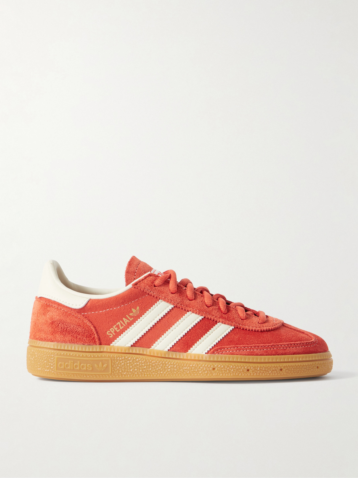 Shop Adidas Originals Handball Spezial Leather-trimmed Suede Sneakers In Red