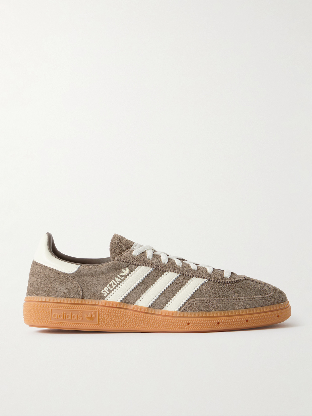 Adidas Originals Handball Spezial Leather-trimmed Suede Sneakers In Brown