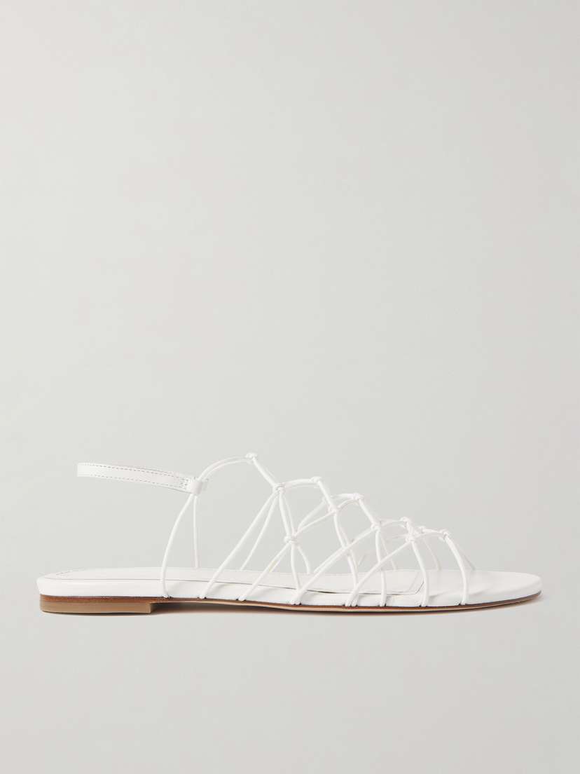 Staud Gio Knotted Elastic And Leather Sandals