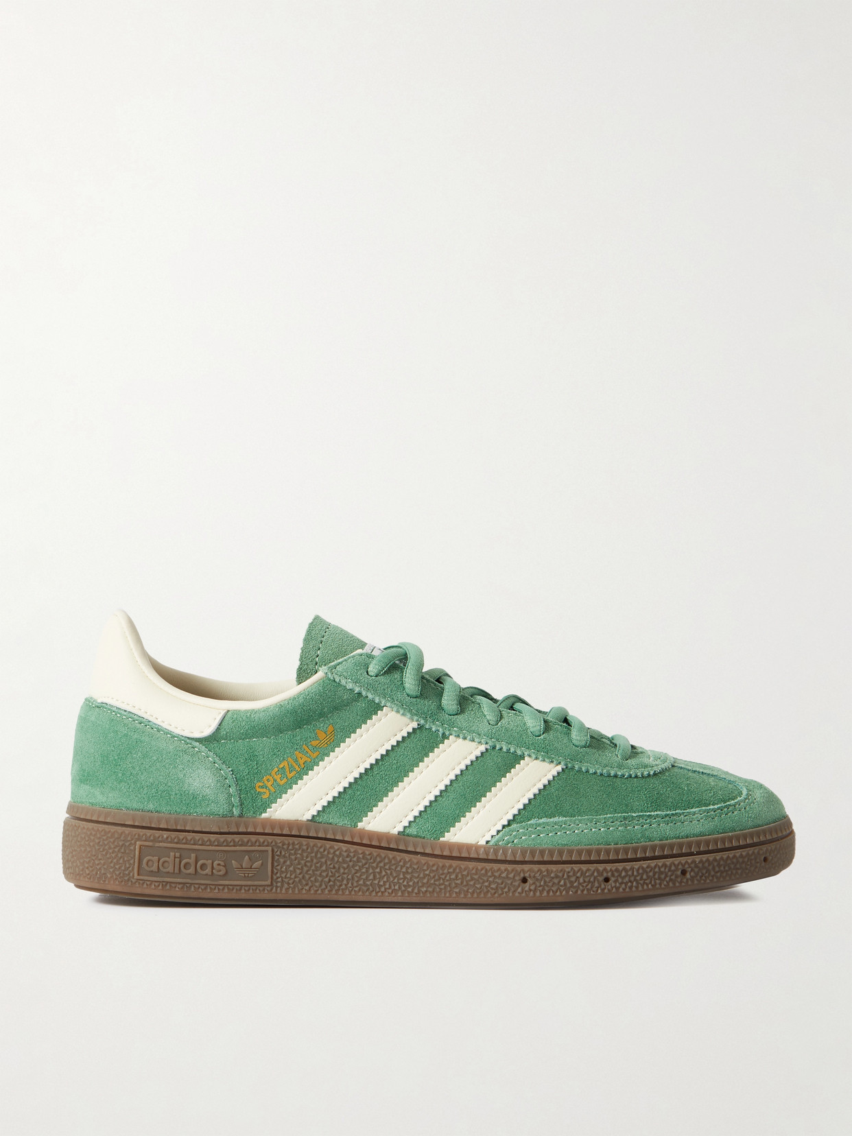 Shop Adidas Originals Handball Spezial Leather-trimmed Suede Sneakers In Green