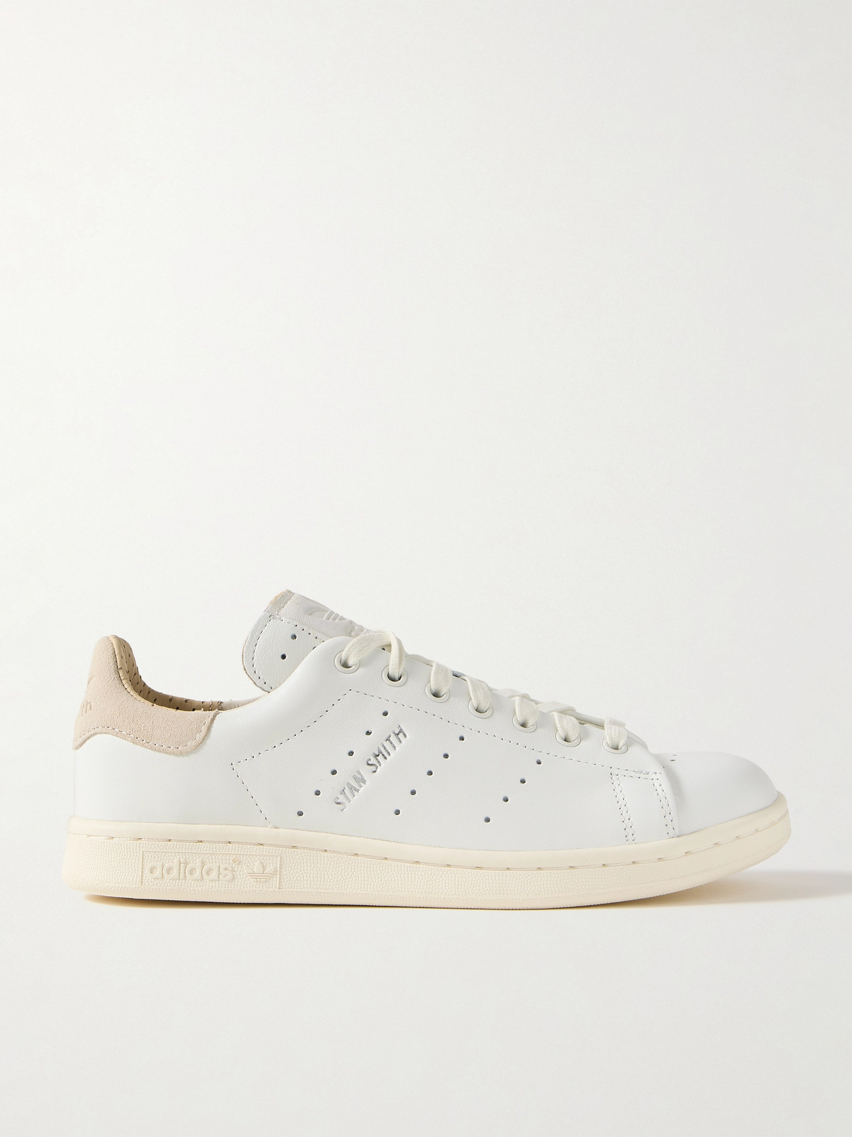 Adidas Originals Stan Smith Lux Suede-trimmed Leather Sneakers In White