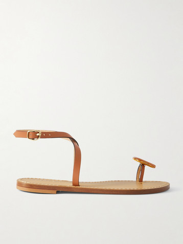 AMANU The Kigali agate-embellished leather sandals