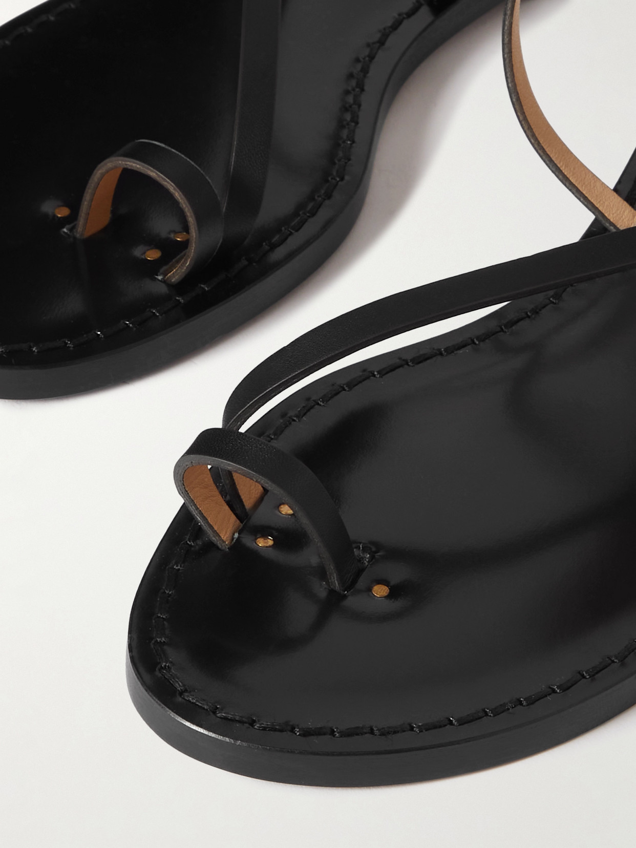 Amanu Studio The Kalahari Embellished Leather Sandals In Black