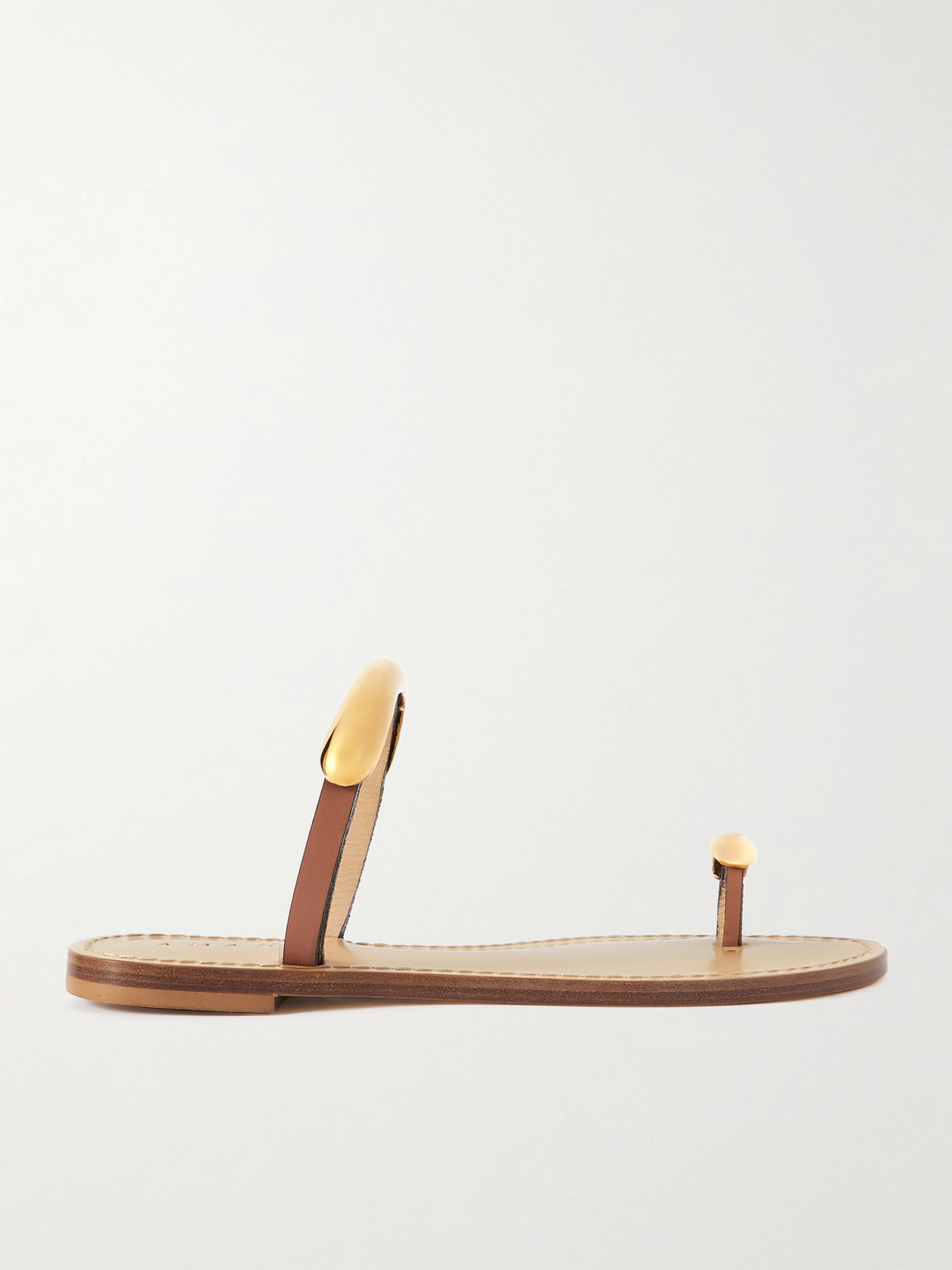 AMANU - Samburu Embellished Leather Sandals - Tan