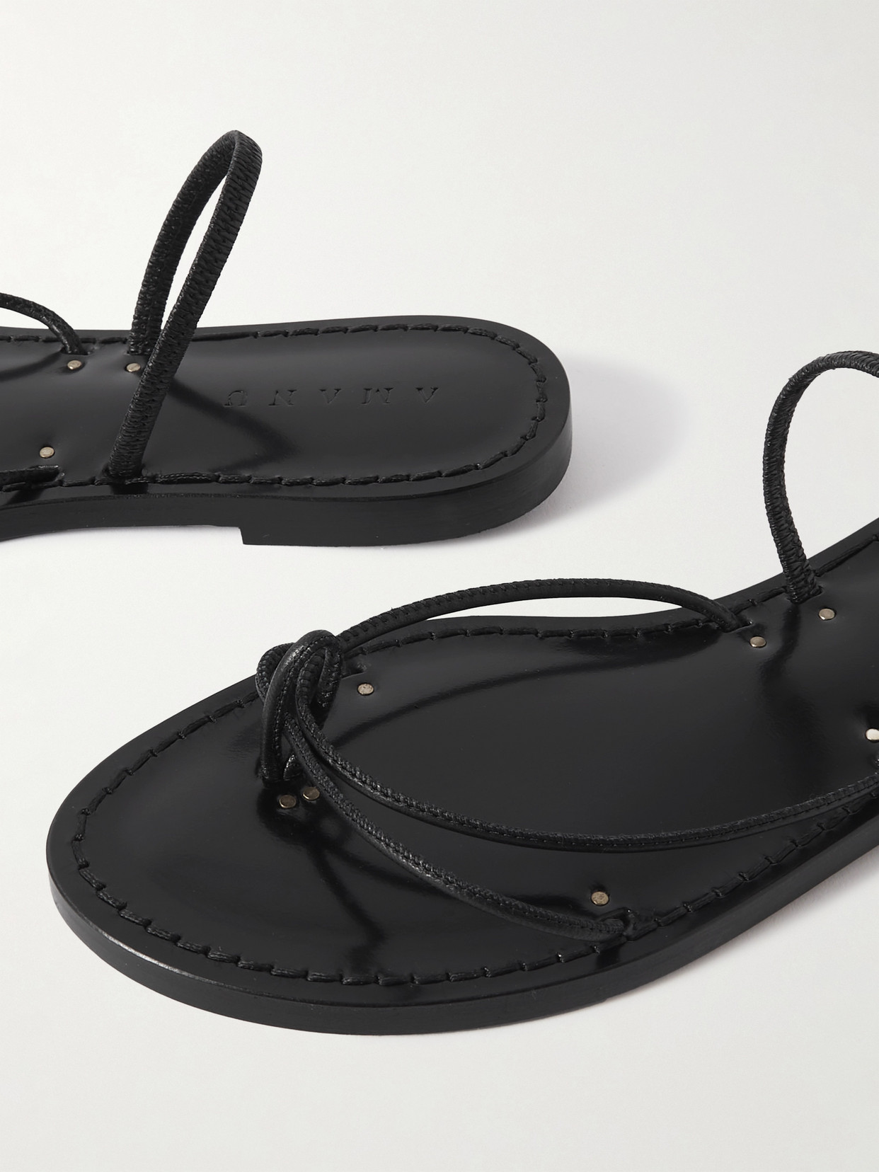 Shop Amanu Studio The Mombasa Leather Sandals In Black