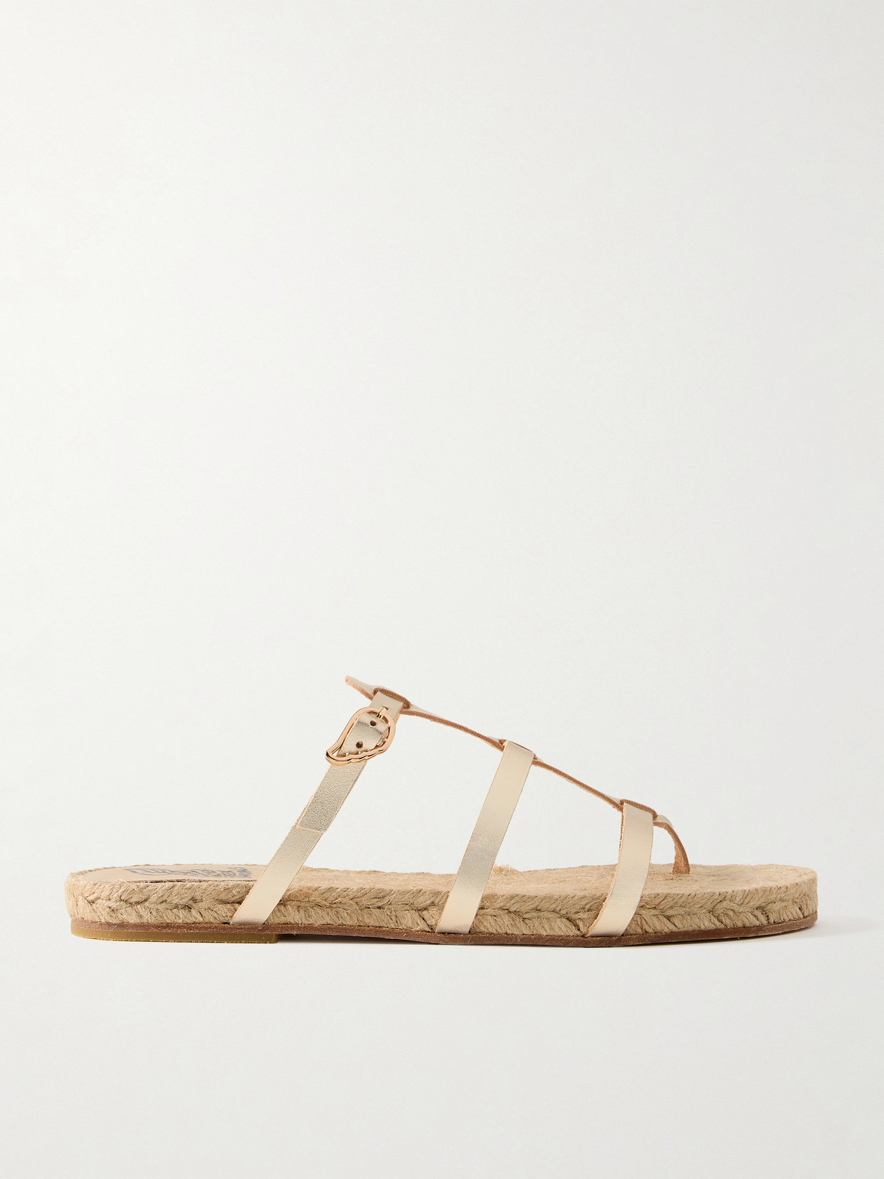 CASTAÑER - + Ancient Greek Sandals Milos Metallic Leather Sandals - Gold