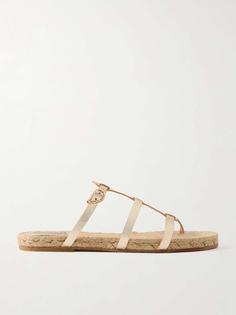 Castañer + Ancient Greek Sandals Milos Metallic Leather Sandals