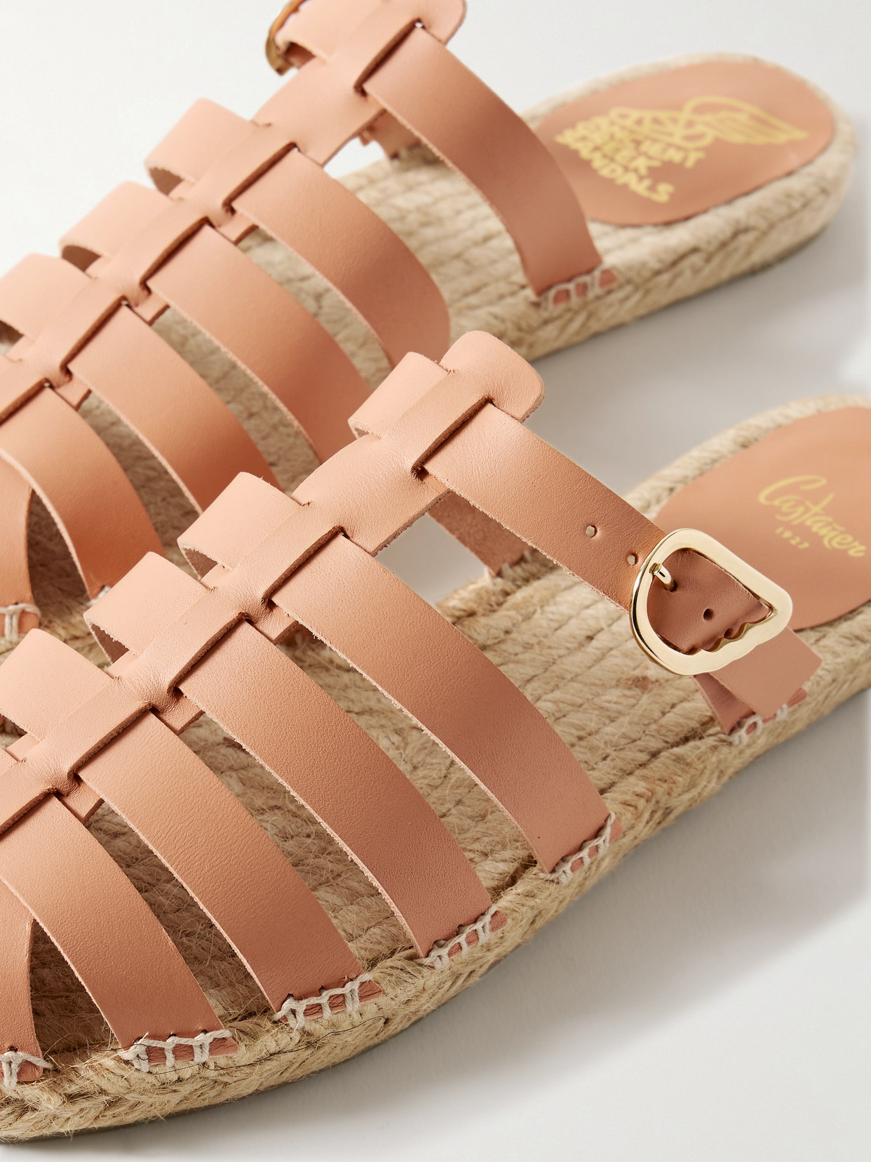 Shop Castaã±er + Ancient Greek Sandals Lesvos Leather Sandals In Neutrals